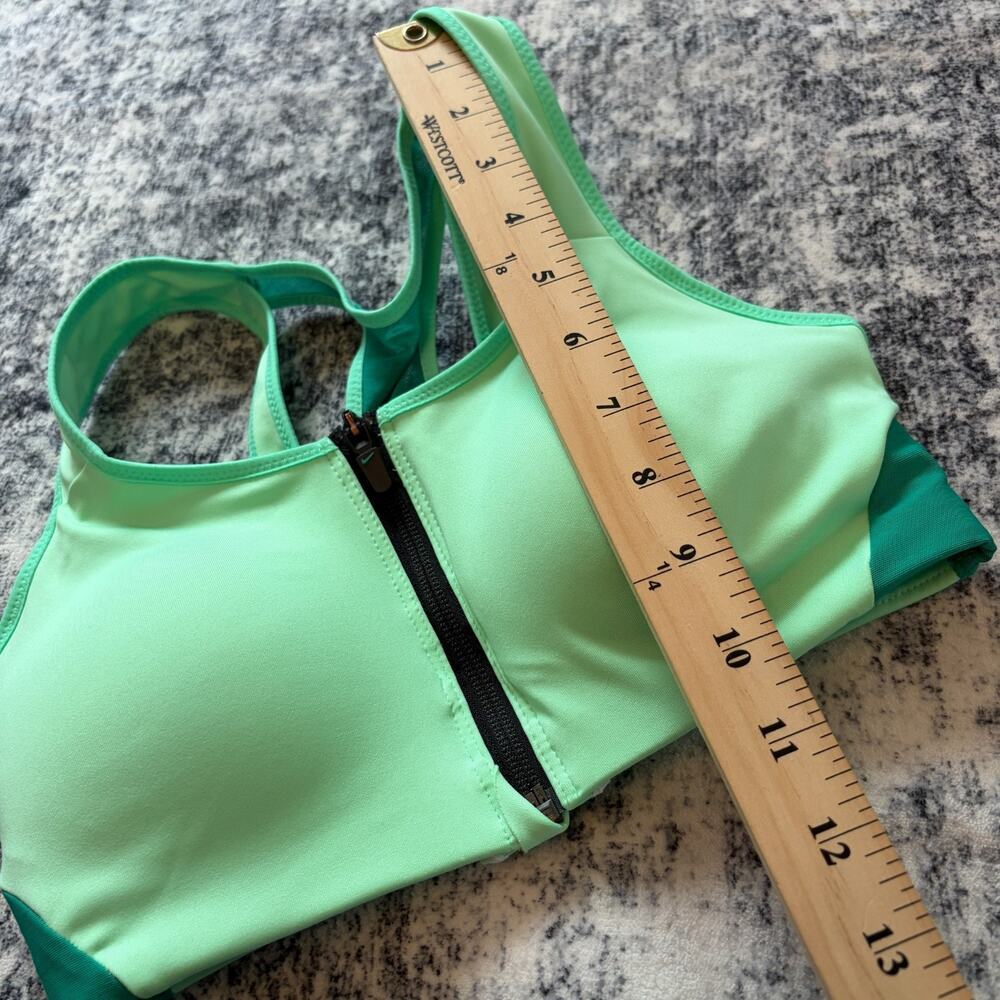 Nike Dri-FIT Shape High-Support Zip-Front Sports Bra Green DN4219-342 Womens XS - Picture 9 of 9